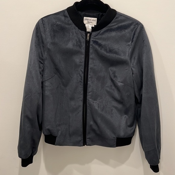 Charles Gray London Velour Zip Bomber Jacket - Picture 6 of 7